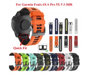 22mm 26mm Rubber Watchband Silicone Easyfit Strap For Garmin Fenix  6 Pro 6X Pr Fenix 3 HR Forerunner 935