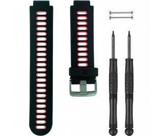 GARMIN FORERUNNER 735XT STRAP BLACK/RED SILICONE RUBBER WATCH BAND ADAPTER