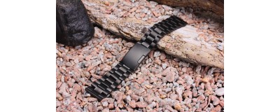 RARE Garmin FORERUNNER 920XT BLACK 24MM STEEL STRAP WATCH BAND