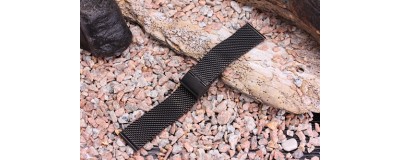 FOR Garmin FORERUNNER 920XT BLACK MILAN STEEL STRAP WATCH BAND