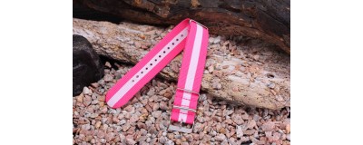 24MM 3 RING Garmin FORERUNNER 920XT PINK WHITE TWO COLORS MILITARY NYLON WATCH STRAP BAND 