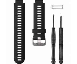 GARMIN FORERUNNER 735XT STRAP ALL BLACK SILICONE RUBBER WATCH BAND ADAPTER